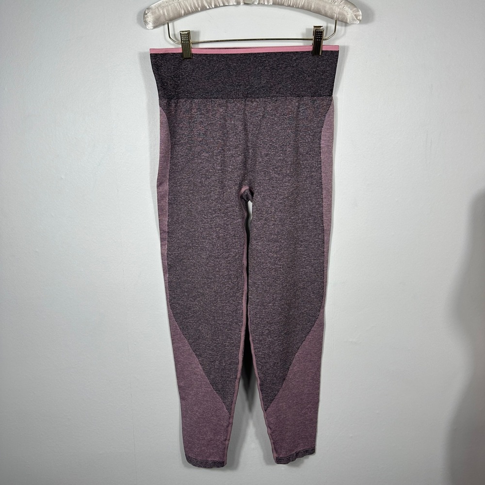 PINK Victoria's Secret Seamless Leggings Large Purple Excellent Heart Contour